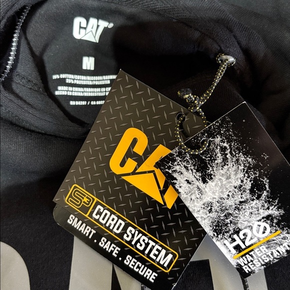 CAT H2O Water Resistant pullover hoodie,pouch pocket reflective,fleece lined - Picture 11 of 13